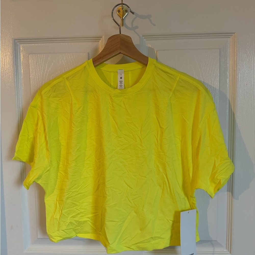Neon Yellow Lululemon Cropped Tee